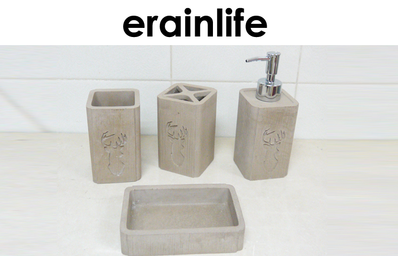 Grey Cement Bathroom Accessory Set For Home Hotel Restaurant