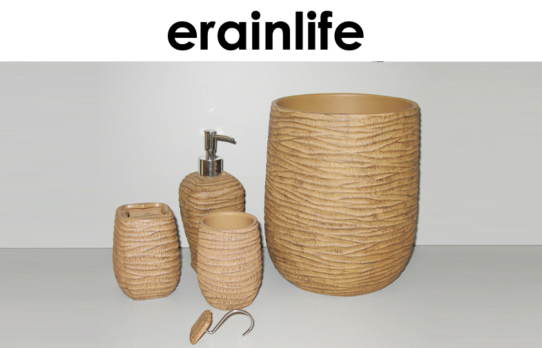 Wood Looking Bathroom Accessory Set of 5PCS 4 Colors shower accessories